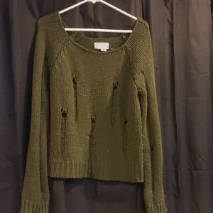 Olive green holy distressed sweatee